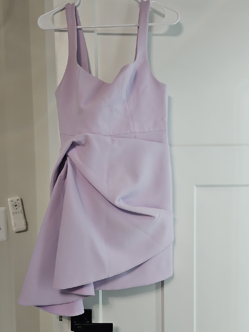 Acler Lilac Draped Asymmetric Mini Dress